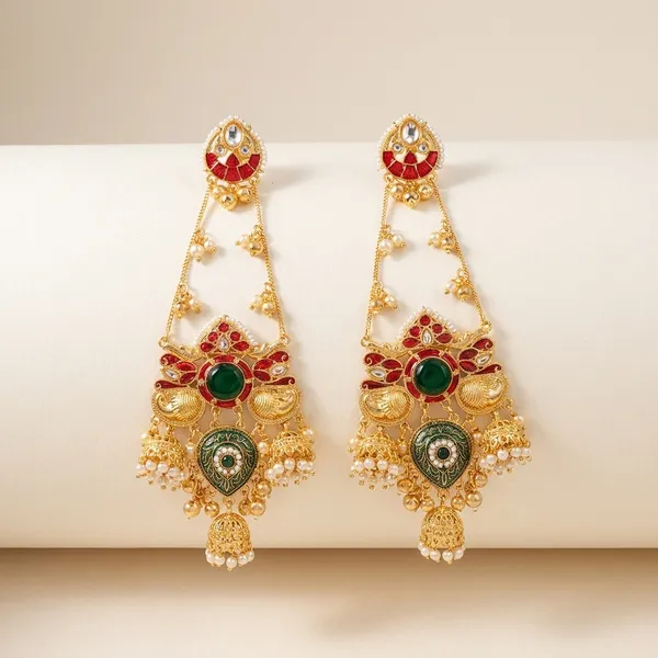 Premium_Quality_Long_Chain_Kashmiri_Earrings_For_Women