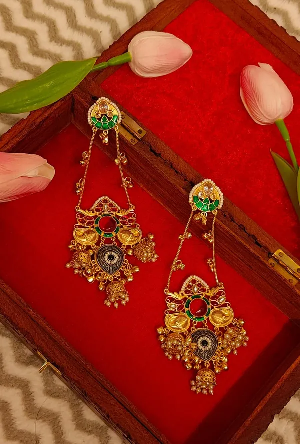 Premium_Quality_Long_Chain_Kashmiri_Earrings_For_Women