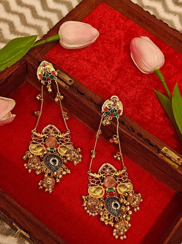 Premium_Quality_Long_Chain_Kashmiri_Earrings_For_Women