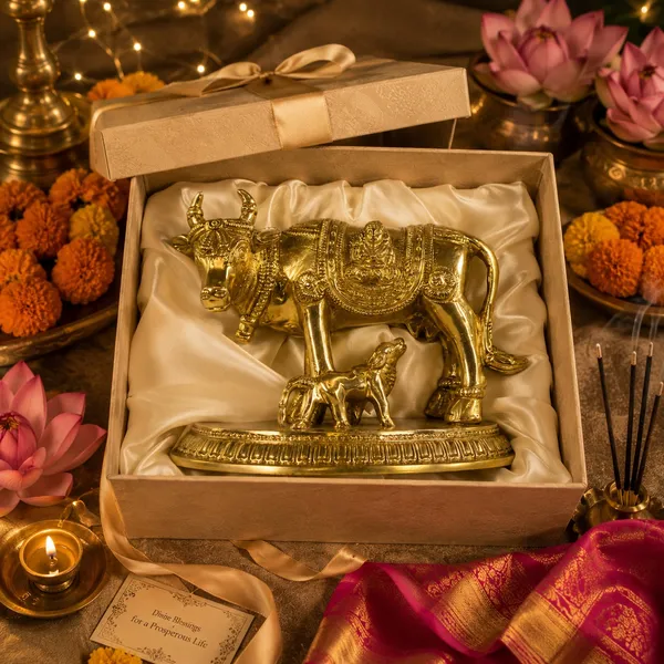 100%_Brass_Golden_Kamdhenu_Cow_with_Calf_Statue_|_1.3_kg_Heavy_Brass_Kamdhenu_Idol_|_Handmade_Sacred_Cow_&_Calf_Showpiece_for_Home_Temple,_Pooja_Room,_Office,_Living_Room,_Vastu_&_Spiritual_Gift
