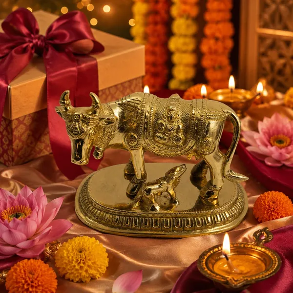 100%_Brass_Golden_Kamdhenu_Cow_with_Calf_Statue_|_1_kg_Heavy_Brass_Kamdhenu_Idol_|_Handmade_Sacred_Cow_&_Calf_Showpiece_for_Home_Temple,_Pooja_Room,_Office,_Living_Room,_Vastu_&_Spiritual_Gift