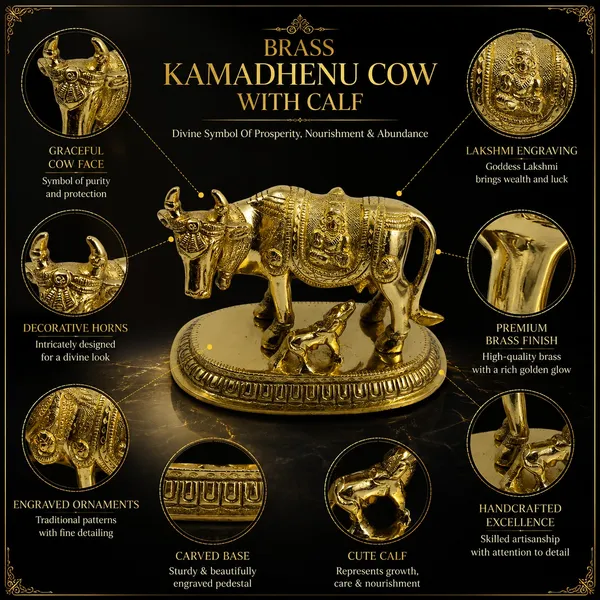 100%_Brass_Golden_Kamdhenu_Cow_with_Calf_Statue_|_1_kg_Heavy_Brass_Kamdhenu_Idol_|_Handmade_Sacred_Cow_&_Calf_Showpiece_for_Home_Temple,_Pooja_Room,_Office,_Living_Room,_Vastu_&_Spiritual_Gift