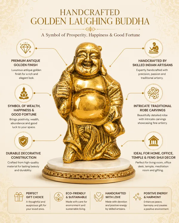 100%_Solid_Brass_Laughing_Buddha_Statue_|_Handmade_Golden_Happy_Buddha_Idol_for_Home,_Office,_Feng_Shui,_Living_Room_&_Prosperity_Décor