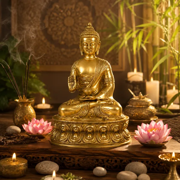 100%_Solid_Brass_Lord_Buddha_Statue_|_Handmade_Golden_Buddha_Idol_for_Home_Temple,_Meditation,_Living_Room,_Office_&_Spiritual_Décor