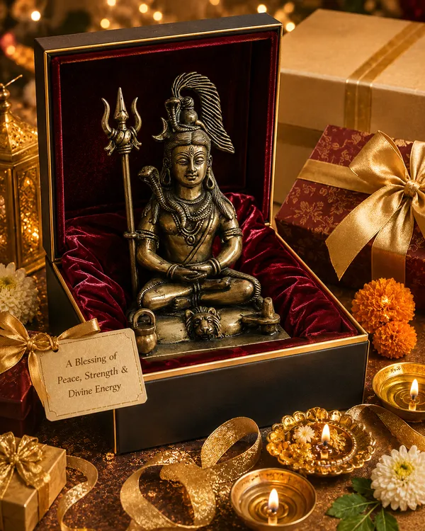 100%_solid_brass_Lord_Shiva_statue_(2.09_kg)_featuring_Trishul,_Shivling_&_Nandi._Handmade_antique_brass_Mahadev_idol_for_home_temple,_office_décor,_meditation_and_gifting.