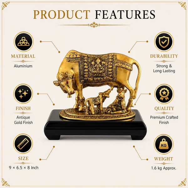 _Cow_and_Calf_Statue_with_Intricate_Traditional_Detailing_&_Golden_Finish_with_1.6kg_|_Decorative_Kamadhenu_Idol_for_Pooja_Room,_Home_&_Gifting