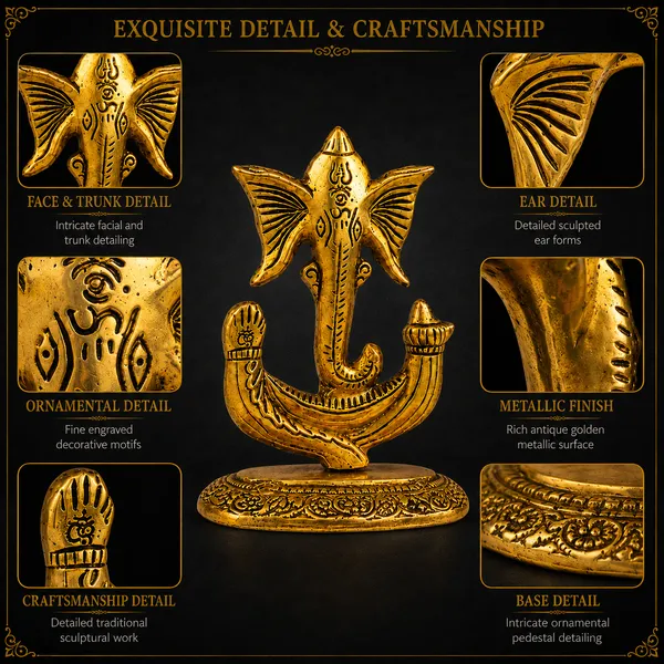 _Ganesha_Decorative_Idol_with_Om_Design_&_Ornate_Base,_220g_|_Ganpati_Murti_for_Pooja_Room,_Home_Temple_&_Gifting