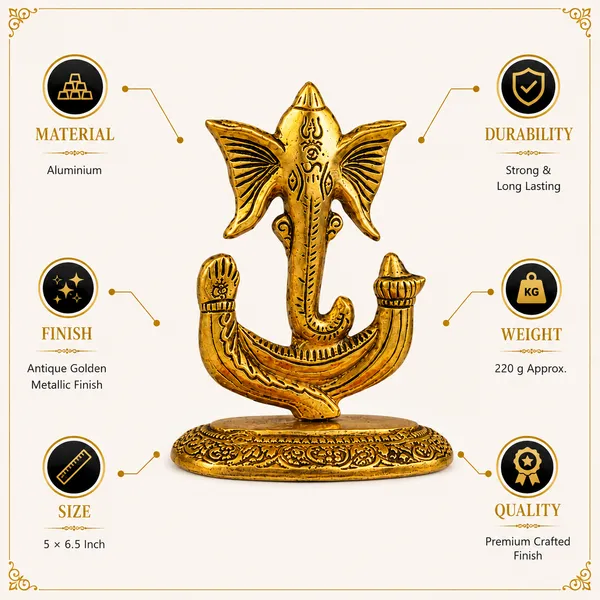 _Ganesha_Decorative_Idol_with_Om_Design_&_Ornate_Base,_220g_|_Ganpati_Murti_for_Pooja_Room,_Home_Temple_&_Gifting
