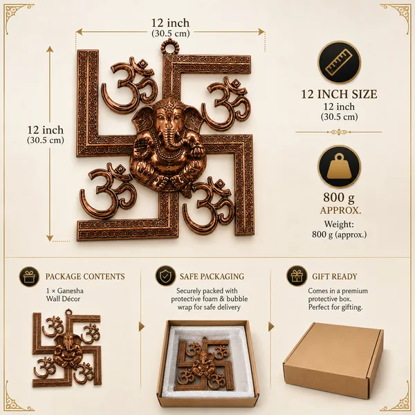 _Ganesha_Wall_Decor_with_Om_Symbols_&_Antique_Copper_Finish_800g_|_Shree_Ganesh_Wall_Hanging_for_Pooja_Room,_Home_&_Entrance