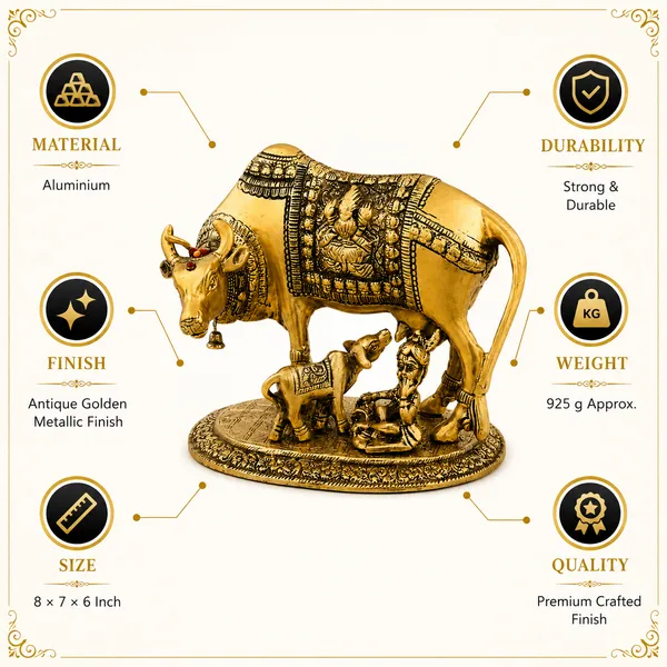 _Kamdhenu_Cow_Statue_with_Calf_925g_|_Sacred_Cow_Sculpture_with_Ornate_Base_for_Pooja_Room,_Vastu_&_Home_Decor