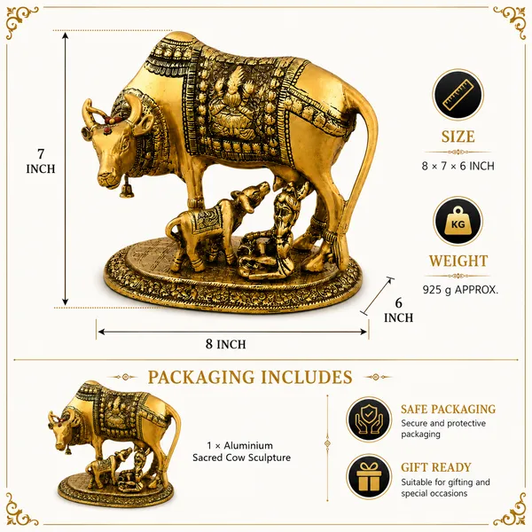 _Kamdhenu_Cow_Statue_with_Calf_925g_|_Sacred_Cow_Sculpture_with_Ornate_Base_for_Pooja_Room,_Vastu_&_Home_Decor