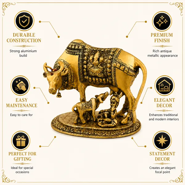 _Kamdhenu_Cow_Statue_with_Calf_925g_|_Sacred_Cow_Sculpture_with_Ornate_Base_for_Pooja_Room,_Vastu_&_Home_Decor
