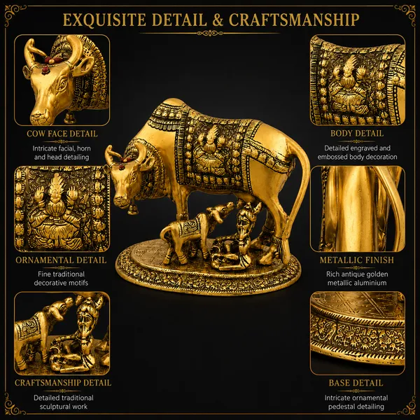 _Kamdhenu_Cow_Statue_with_Calf_925g_|_Sacred_Cow_Sculpture_with_Ornate_Base_for_Pooja_Room,_Vastu_&_Home_Decor