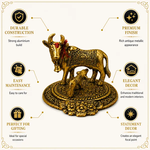 _Kamdhenu_Cow_with_Calf_Statue_180g_|_Sacred_Cow_Sculpture_with_Ornate_Base_for_Pooja_Room,_Vastu_&_Home_Decor