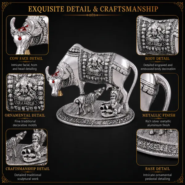 _Kamdhenu_Cow_with_Calf_Statue_925g_|_Sacred_Cow_Sculpture_with_Ornate_Base_for_Pooja_Room,_Vastu_&_Home_Decor