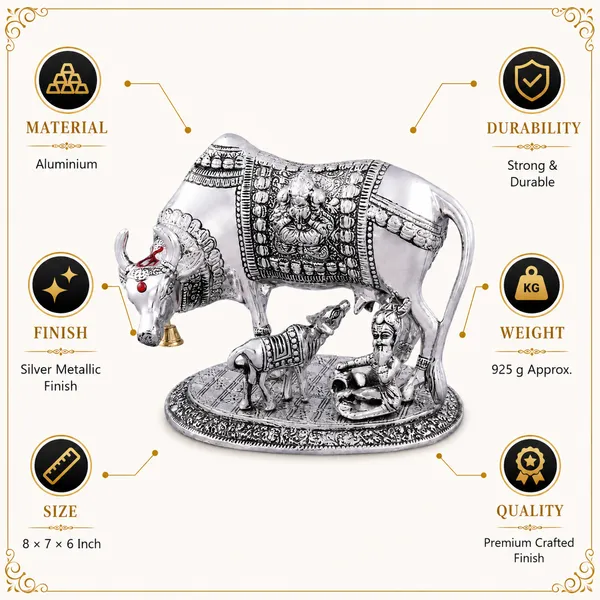 _Kamdhenu_Cow_with_Calf_Statue_925g_|_Sacred_Cow_Sculpture_with_Ornate_Base_for_Pooja_Room,_Vastu_&_Home_Decor