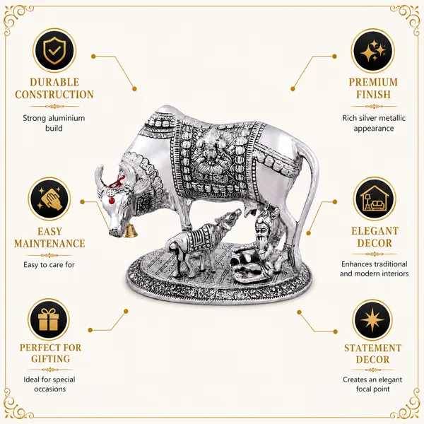 _Kamdhenu_Cow_with_Calf_Statue_925g_|_Sacred_Cow_Sculpture_with_Ornate_Base_for_Pooja_Room,_Vastu_&_Home_Decor