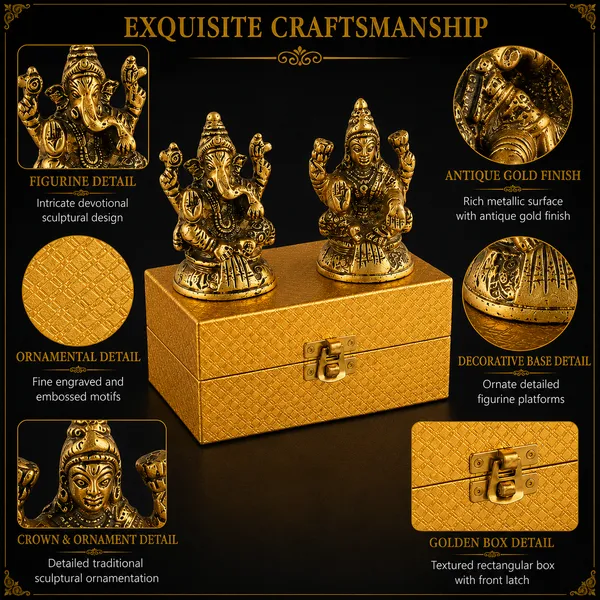 _Lakshmi_Ganesha_Idol_Set_130g_with_Antique_Gold_Finish_|_3_Inch_Each_Hindu_God_Statue_Set_for_Pooja,_Home_Temple_&_Gifting