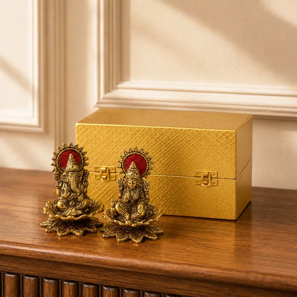 Lakshmi_Ganesha_Idol_Set_290g_with_Antique_Gold_Finish_|_4_Inch_Each_Decorative_Hindu_God_Statue_Set_for_Pooja_&_Gifting
