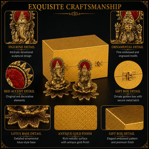 Lakshmi_Ganesha_Idol_Set_290g_with_Antique_Gold_Finish_|_4_Inch_Each_Decorative_Hindu_God_Statue_Set_for_Pooja_&_Gifting