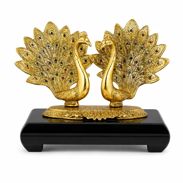 _Peacock_Pair_Statue_with_Intricate_Feather_Detailing_&_Golden_Finish_with_800_gram_|_Decorative_Peacock_Idol_for_Home_Decor,_Pooja_Room_&_Gifting