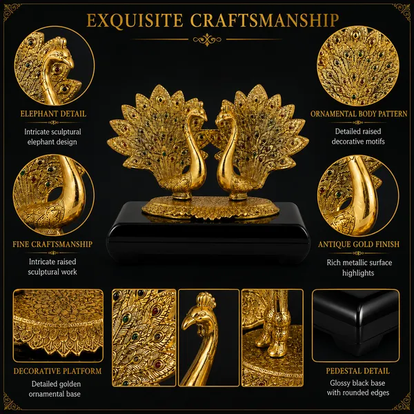 _Peacock_Pair_Statue_with_Intricate_Feather_Detailing_&_Golden_Finish_with_800_gram_|_Decorative_Peacock_Idol_for_Home_Decor,_Pooja_Room_&_Gifting
