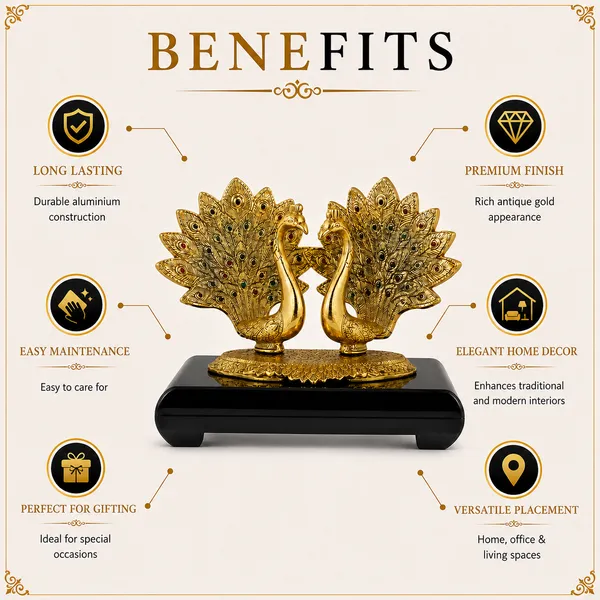 _Peacock_Pair_Statue_with_Intricate_Feather_Detailing_&_Golden_Finish_with_800_gram_|_Decorative_Peacock_Idol_for_Home_Decor,_Pooja_Room_&_Gifting