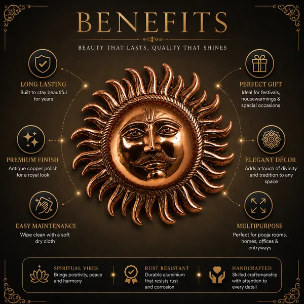 _Sun_Wall_Decor_with_Antique_Copper_Finish_400g_|_Surya_Dev_Decorative_Wall_Hanging_for_Pooja_Room,_Home_&_Entrance_Decor