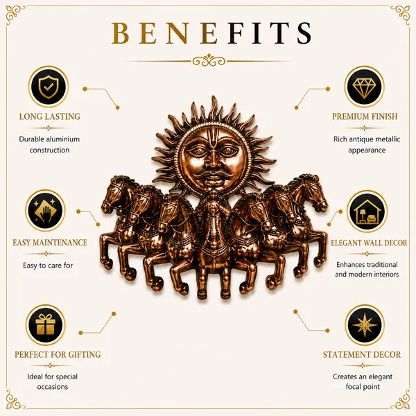 Surya_Dev_Horse_Wall_Sculpture_1.8kg_with_Antique_Copper_Finish_|_16x16_Inch_Sun_Chariot_Wall_Decor_for_Home_&_Office
