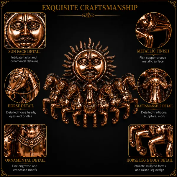 Surya_Dev_Horse_Wall_Sculpture_1.8kg_with_Antique_Copper_Finish_|_16x16_Inch_Sun_Chariot_Wall_Decor_for_Home_&_Office