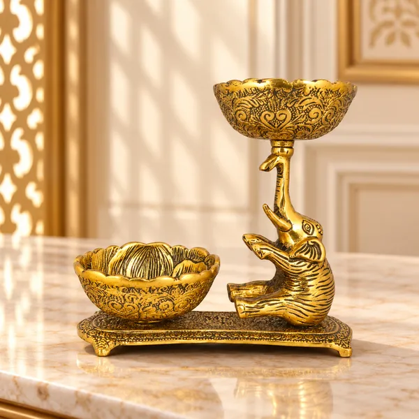 _Tortoise_Decorative_Sculpture_with_Lotus_Bowl_&_Stand_275g_|_Antique_Golden_Table_Decor_for_Home,_Office_&_Gifting