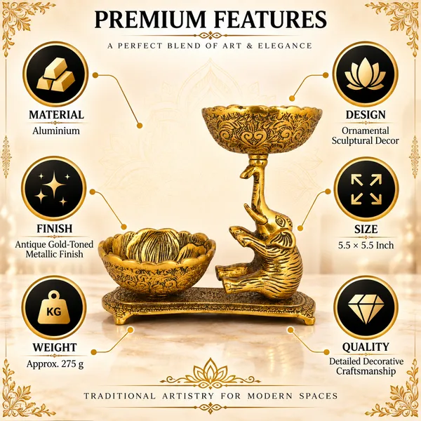 _Tortoise_Decorative_Sculpture_with_Lotus_Bowl_&_Stand_275g_|_Antique_Golden_Table_Decor_for_Home,_Office_&_Gifting