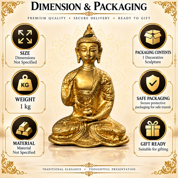 Brass_Buddha_Statue_with_Intricate_Detailing_1kg_|_Golden_Finish_Gautama_Buddha_Idol_for_Pooja_Room,_Meditation_Space_&_Home_Decor