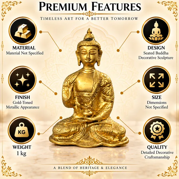 Brass_Buddha_Statue_with_Intricate_Detailing_1kg_|_Golden_Finish_Gautama_Buddha_Idol_for_Pooja_Room,_Meditation_Space_&_Home_Decor