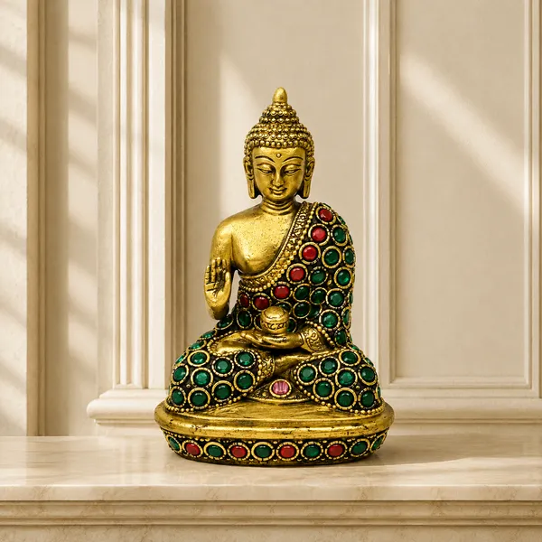 Brass_Buddha_Statue_with_Intricate_Stone_Work_and_Ornate_Round_Base_|_Premium_Gautama_Buddha_Idol_for_Home,_Office_&_Pooja_Decor