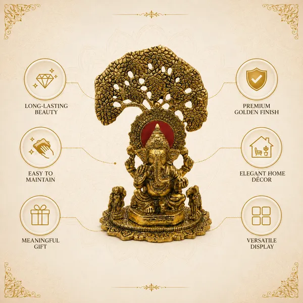 _Ganesha_Idol_with_Decorative_Arch_|_Antique_Golden_Finish_Lord_Ganesha_Statue_for_Home_Temple,_Puja_Room_&_Home_Decor