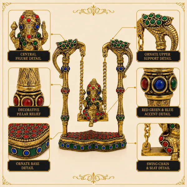 Brass_Ganesha_Jhula_Swing_Idol_with_Intricate_Stone_Work_|_Decorative_Ganesh_Murti_for_Pooja_Room,_Home_Temple_&_Gifting