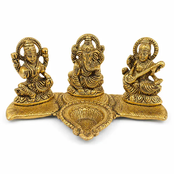 __Lakshmi_Ganesha_Saraswati_Idol_with_Diya_|_Laxmi_Ganesh_Saraswati_Statue_for_Pooja_Room,_Home_Temple,_Living_Room,_Office_&_Festive_Décor
