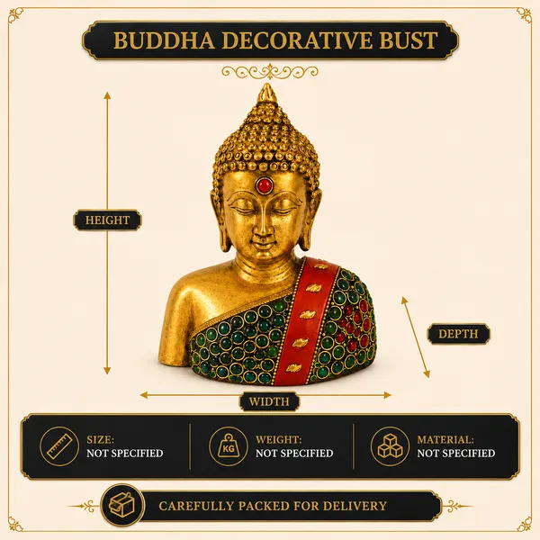 Brass_&_Stone_Buddha_Decorative_Bust_550g_with_Embellished_Robe_|_Premium_Buddha_Statue_Showpiece_for_Home_Decor_&_Gifting