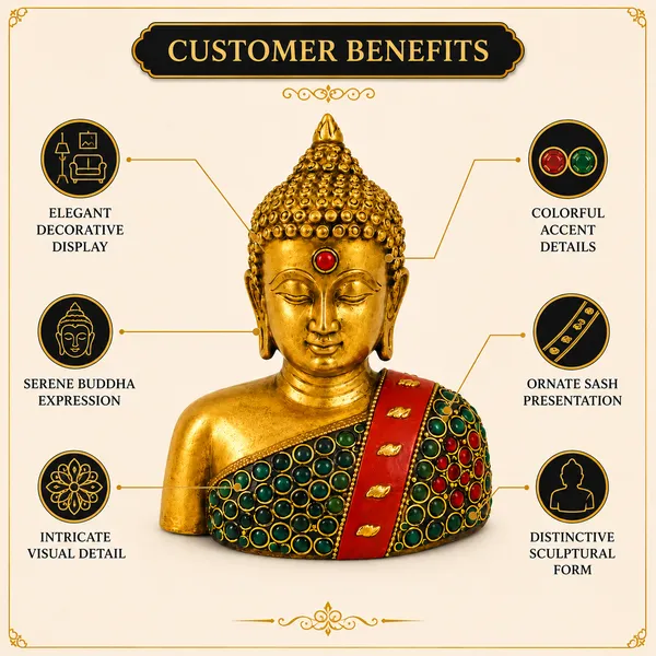 Brass_&_Stone_Buddha_Decorative_Bust_550g_with_Embellished_Robe_|_Premium_Buddha_Statue_Showpiece_for_Home_Decor_&_Gifting