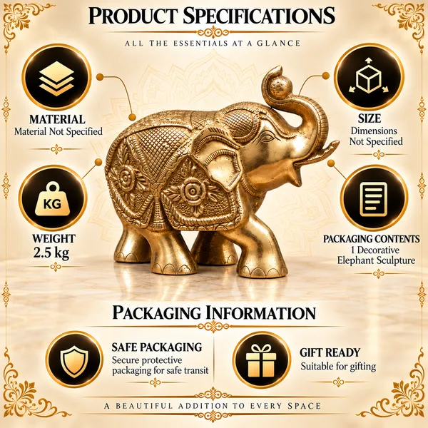 100%_Brass_Golden_Elephant_Statue_|_2.2_kg_Heavy_Brass_Elephant_Figurine_with_Raised_Trunk_|_Handmade_Decorative_Showpiece_for_Home_Décor,_Office,_Living_Room,_Vastu,_Tabletop_Display_&_Gift