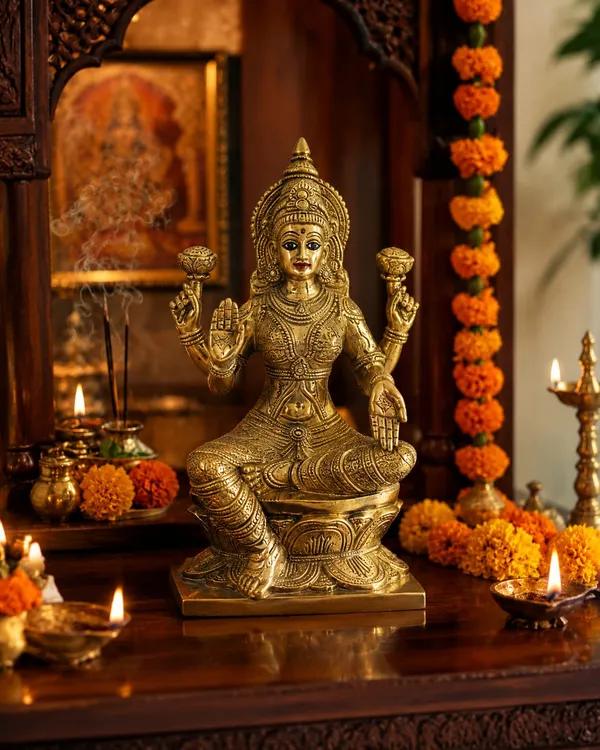 Premium_Brass_Goddess_Lakshmi_Idol_for_Home_Décor_&_Pooja_|_Handcrafted_Maa_Lakshmi_Statue_for_Temple,_Office,_Diwali_&_Housewarming_Gift