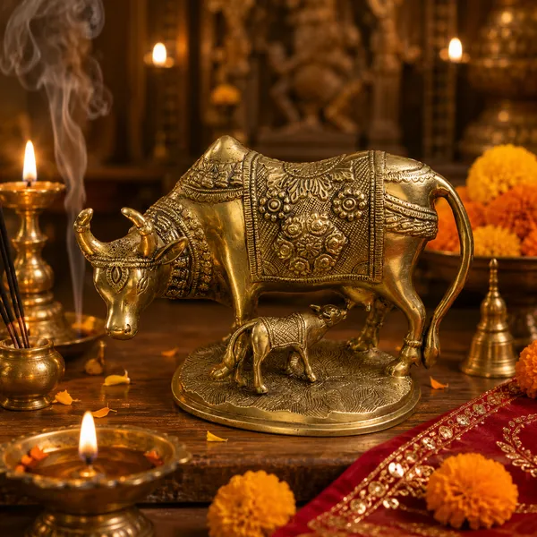 100%_Brass_Golden_Kamdhenu_Cow_with_Calf_Statue_|_2.9_kg_Heavy_Brass_Kamdhenu_Idol_|_Handmade_Sacred_Cow_&_Calf_Showpiece_for_Home_Temple,_Pooja_Room,_Office,_Living_Room,_Vastu_&_Spiritual_Gift