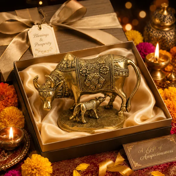 100%_Brass_Golden_Kamdhenu_Cow_with_Calf_Statue_|_2.9_kg_Heavy_Brass_Kamdhenu_Idol_|_Handmade_Sacred_Cow_&_Calf_Showpiece_for_Home_Temple,_Pooja_Room,_Office,_Living_Room,_Vastu_&_Spiritual_Gift