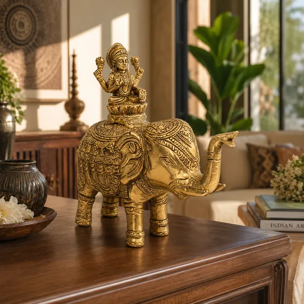 100%_Brass_Golden_Lakshmi_on_Elephant_Statue_|_1.700_kg_Heavy_Brass_Idol_|_Handmade_Decorative_Golden_Finish_Showpiece_for_Home_Décor,_Temple,_Office,_Living_Room_&_Gift