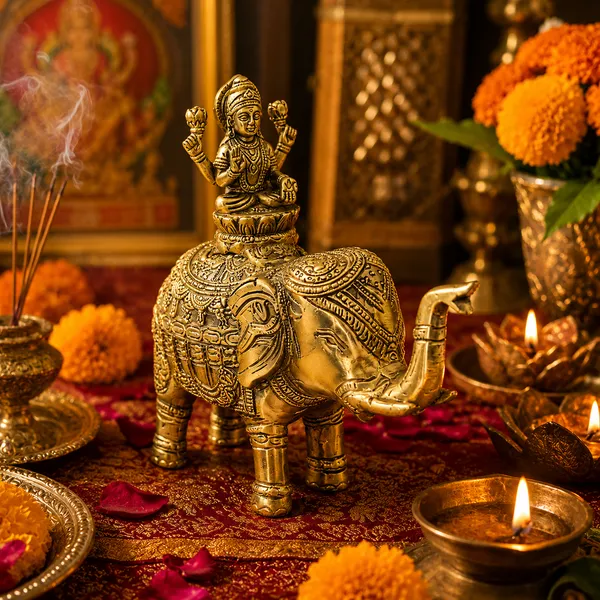 100%_Brass_Golden_Lakshmi_on_Elephant_Statue_|_1.700_kg_Heavy_Brass_Idol_|_Handmade_Decorative_Golden_Finish_Showpiece_for_Home_Décor,_Temple,_Office,_Living_Room_&_Gift