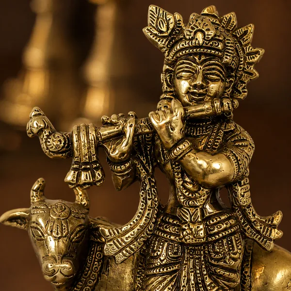 100%_Brass_Golden_Lord_Krishna_with_Cow_Statue_|_2.3_kg_Heavy_Brass_Krishna_Idol_|_Handmade_Flute_Playing_Kanha_Showpiece_for_Home_Temple,_Pooja_Room,_Living_Room,_Office_&_Spiritual_Gift