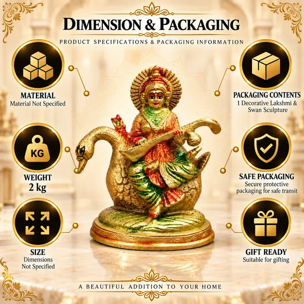 100%_Brass_Golden_Hand-Painted_Goddess_Saraswati_on_Swan_Statue_|_2_kg_Heavy_Brass_Saraswati_Idol_|_Handmade_Decorative_Showpiece_for_Home_Temple,_Pooja_Room,_Office,_Living_Room,_Study_Table_&_Spiritual_Gift
