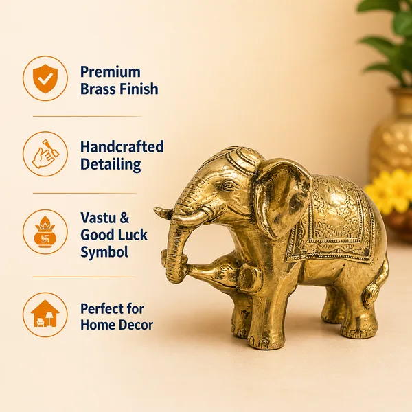 100%_Brass_Golden_Elephant_Statue_|_2.5_kg_Heavy_Brass_Elephant_Figurine_|_Handmade_Decorative_Animal_Showpiece_for_Home_Décor,_Office,_Living_Room,_Vastu,_Tabletop_Display_&_Gift