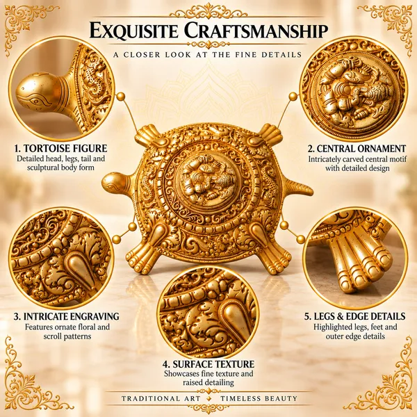 100%_Brass_Golden_Vastu_Tortoise_Statue_|_2.4_kg_Heavy_Brass_Turtle_Figurine_with_Ganesha_Design_|_Handmade_Decorative_Showpiece_for_Home_Décor,_Office,_Temple,_Vastu,_Feng_Shui_&_Gift